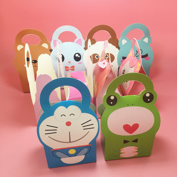 Cute Cartoon Animal Candy Box Μπομπονιέρα ντους για παιδιά Διακοσμήσεις για πάρτι γενεθλίων Κουτί δώρου Κέικ σνακ μπισκότα χάρτινη τσάντα καραμέλα