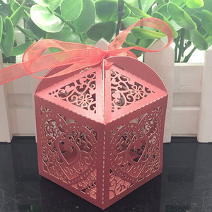 10/50/100 tk armastussüda laserlõigatud õõneskäru Sooduskingitused Kommikarp koos lindiga Baby Shower Sünnipäeva pulmapeotarbed