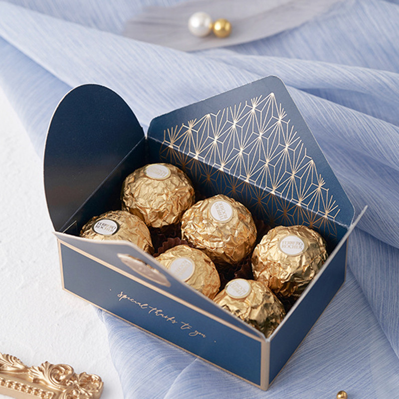 StoBag 5tk/part Roosa/Punane/Sinine/Roheline/Oranž/Šampanjašokolaadi kinkekarbitarvikud Käsitsi valmistatud ujumiskarbid Parimate soovidega