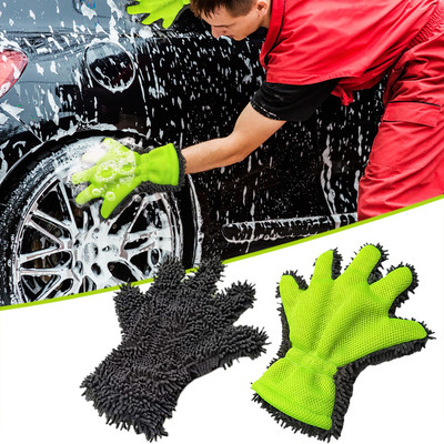 Γάντια καθαρισμού αυτοκινήτου διπλής όψης Γάντια μικροϊνών πολλαπλών χρήσεων Γάντια οικιακής χρήσης για καθαρισμό παραθύρων Γυάλινος καθρέφτης Πλύσιμο πιάτων