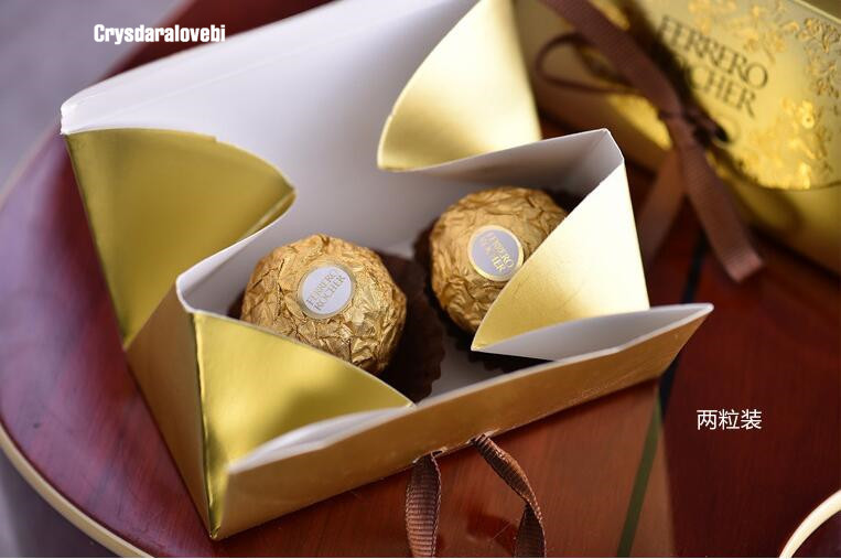 20/50/100 vnt Vestuvių pasiūlymai ir dovanos Kūdikių dušo popieriniai saldainių dėžutė Ferrero Rocher Dėžutės Vestuvių paslaugos Saldžios dovanos Krepšiai Reikmenys