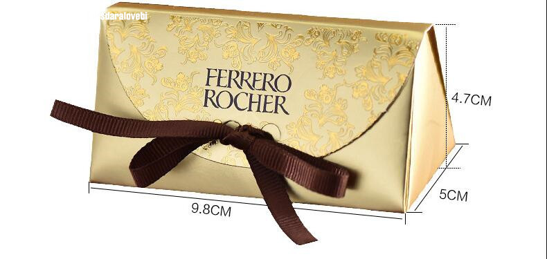 20/50/100 vnt Vestuvių pasiūlymai ir dovanos Kūdikių dušo popieriniai saldainių dėžutė Ferrero Rocher Dėžutės Vestuvių paslaugos Saldžios dovanos Krepšiai Reikmenys