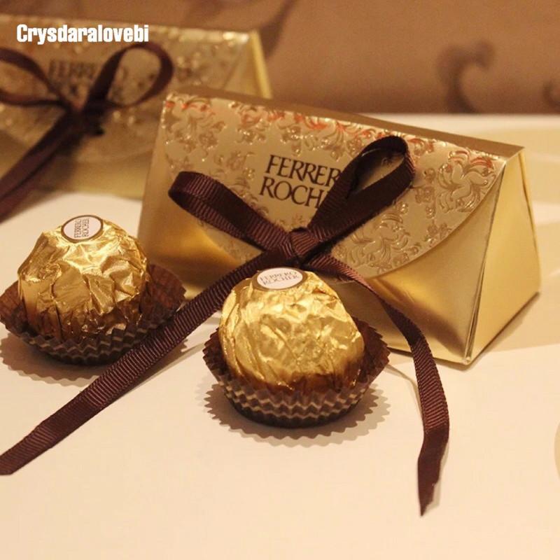 20/50/100 vnt Vestuvių pasiūlymai ir dovanos Kūdikių dušo popieriniai saldainių dėžutė Ferrero Rocher Dėžutės Vestuvių paslaugos Saldžios dovanos Krepšiai Reikmenys