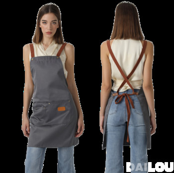 Персонализирано лично лого с подпис мъжки и дамски кухненски престилки домашен готвач дрехи за печене с джобове чанта за кръста за възрастни