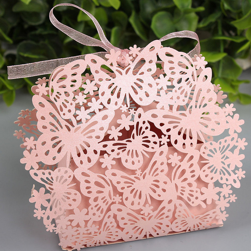 50 vnt/stal. „Butterfly“ kūrybinė saldainių dėžutė „pasidaryk pats“ vestuvių dovana ir dovanų dėžutė vakarėlio reikmenys Romantiškos santuokos saldainių dėžutės