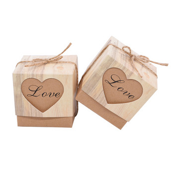 10бр. Кутия за подаръци от крафт хартия Love Heart Crown Подаръчни чанти Сувенири за гости Сватба Baby Shower Декорация за рожден ден