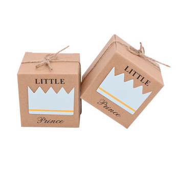 10бр. Кутия за подаръци от крафт хартия Love Heart Crown Подаръчни чанти Сувенири за гости Сватба Baby Shower Декорация за рожден ден
