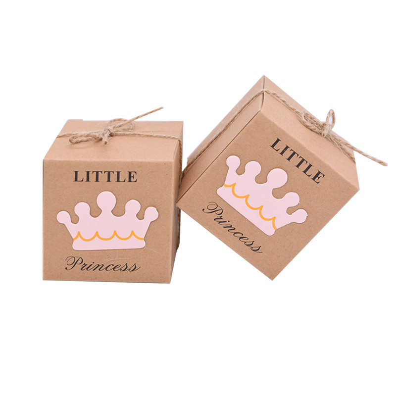 10 τεμ. Χαρτί Kraft Κουτί δώρου με καραμέλα Love Heart Crown Δώρα Τσάντες Μπομπονιέρες πάρτι για καλεσμένους Γάμος Baby Shower Διακόσμηση γενεθλίων
