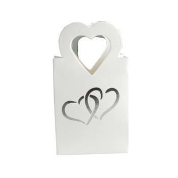 50Pcs Европейска кутия за бонбони Chocolate Love Heart Favor Кутии за подаръци Опаковка Ръчни чанти Baby Shower Wedding Birthday Party Decoration