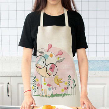 1 τμχ Lovely Cartoon Rabbit ποδιές κουζίνας για γυναίκες Παιδικά αμάνικα βαμβακερά λευκά είδη Εργαλεία καθαρισμού μαγειρικής