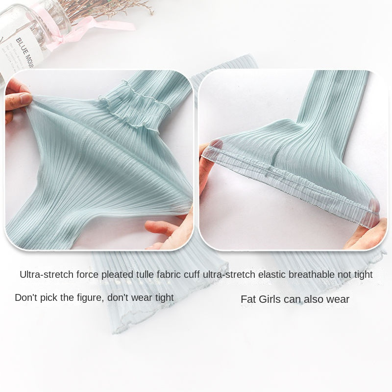 Vanzlife Rankos Apsauga Viršutinė rankovė Moteriška UV spinduliams atspari rankovė Apsauga Rankovė Ledinis Šilkas Vasarinės Pirštinės plonos Internetinės Famou Nėriniai Važiavimas dviračiu