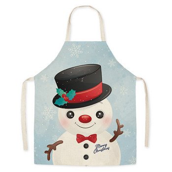 Χαριτωμένα κινούμενα σχέδια Χριστουγεννιάτικο χιονάνθρωπο μοτίβο Άγιου Βασίλη Αδιάβροχη λινά αμάνικη ποδιά Σπίτι Καθαρισμός Κουζίνας Μαγειρική Tablier Mandil