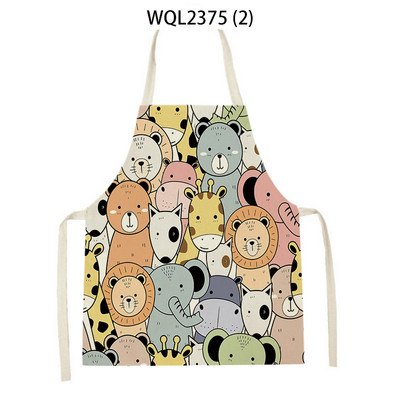 1 tk Kassi graafikaga trükitud kodu köögipõll Linane varrukateta saastumisvastane lastele pudipõll kokk toiduvalmistamine küpsetuspõll kodupuhastusvahendid