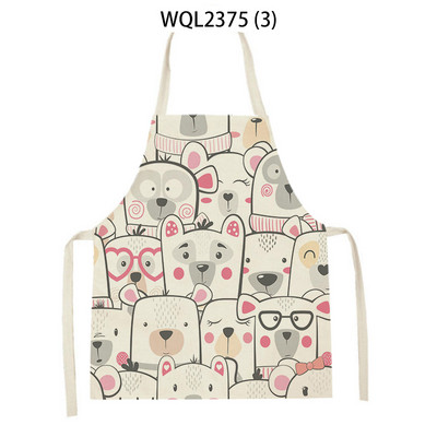 1 tk Kassi graafikaga trükitud kodu köögipõll Linane varrukateta saastumisvastane lastele pudipõll kokk toiduvalmistamine küpsetuspõll kodupuhastusvahendid