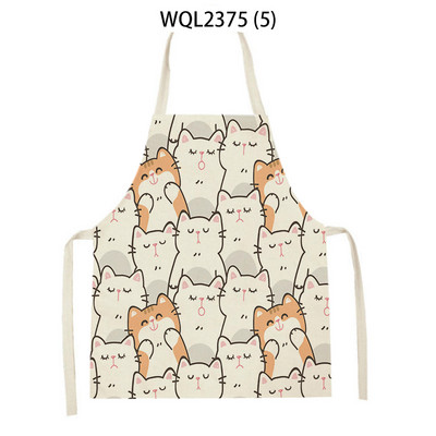 1 tk Kassi graafikaga trükitud kodu köögipõll Linane varrukateta saastumisvastane lastele pudipõll kokk toiduvalmistamine küpsetuspõll kodupuhastusvahendid