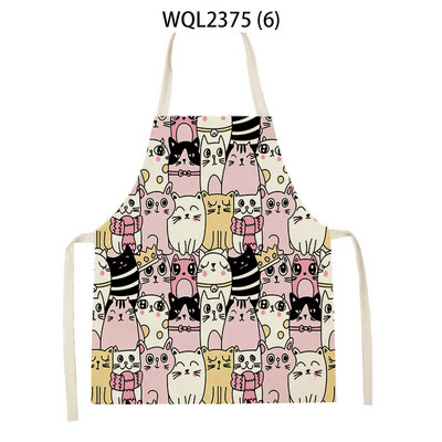 1 tk Kassi graafikaga trükitud kodu köögipõll Linane varrukateta saastumisvastane lastele pudipõll kokk toiduvalmistamine küpsetuspõll kodupuhastusvahendid