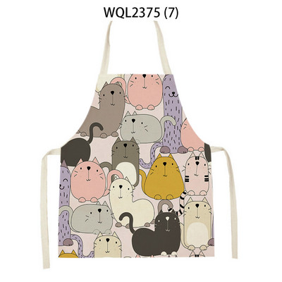 1 tk Kassi graafikaga trükitud kodu köögipõll Linane varrukateta saastumisvastane lastele pudipõll kokk toiduvalmistamine küpsetuspõll kodupuhastusvahendid