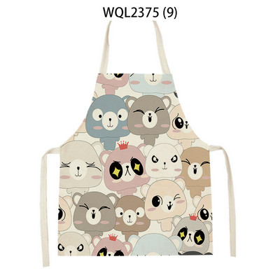 1 tk Kassi graafikaga trükitud kodu köögipõll Linane varrukateta saastumisvastane lastele pudipõll kokk toiduvalmistamine küpsetuspõll kodupuhastusvahendid