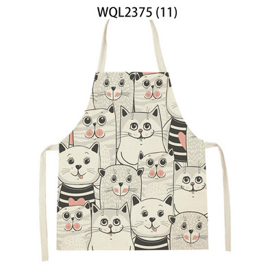 1 tk Kassi graafikaga trükitud kodu köögipõll Linane varrukateta saastumisvastane lastele pudipõll kokk toiduvalmistamine küpsetuspõll kodupuhastusvahendid