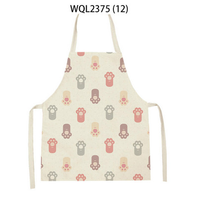 1 tk Kassi graafikaga trükitud kodu köögipõll Linane varrukateta saastumisvastane lastele pudipõll kokk toiduvalmistamine küpsetuspõll kodupuhastusvahendid