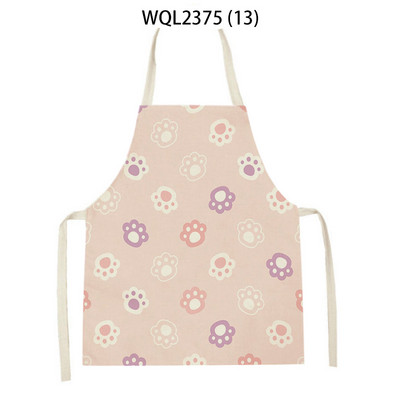 1 tk Kassi graafikaga trükitud kodu köögipõll Linane varrukateta saastumisvastane lastele pudipõll kokk toiduvalmistamine küpsetuspõll kodupuhastusvahendid