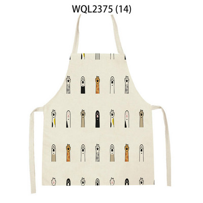 1 tk Kassi graafikaga trükitud kodu köögipõll Linane varrukateta saastumisvastane lastele pudipõll kokk toiduvalmistamine küpsetuspõll kodupuhastusvahendid