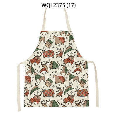 1 tk Kassi graafikaga trükitud kodu köögipõll Linane varrukateta saastumisvastane lastele pudipõll kokk toiduvalmistamine küpsetuspõll kodupuhastusvahendid