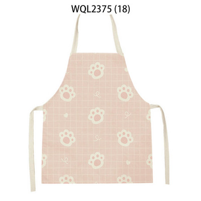 1 tk Kassi graafikaga trükitud kodu köögipõll Linane varrukateta saastumisvastane lastele pudipõll kokk toiduvalmistamine küpsetuspõll kodupuhastusvahendid