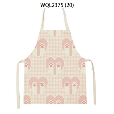 1 tk Kassi graafikaga trükitud kodu köögipõll Linane varrukateta saastumisvastane lastele pudipõll kokk toiduvalmistamine küpsetuspõll kodupuhastusvahendid