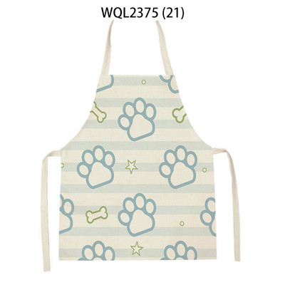 1 tk Kassi graafikaga trükitud kodu köögipõll Linane varrukateta saastumisvastane lastele pudipõll kokk toiduvalmistamine küpsetuspõll kodupuhastusvahendid