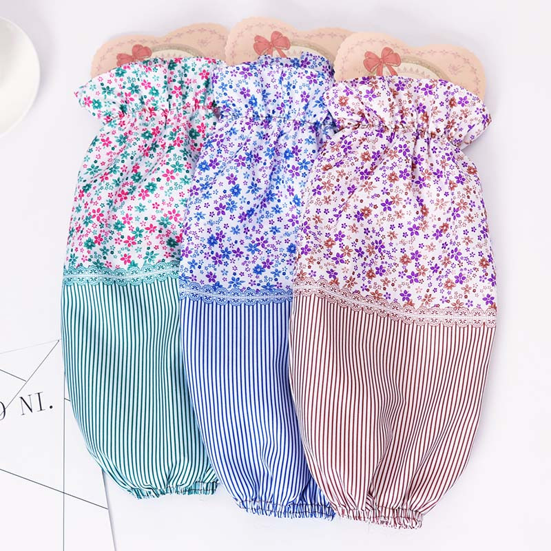 Juhusliku värvi triibulised lillelised varrukad Köögitarbed majapidamistöödeks Käte varrukas 1 paar saastumisvastast õlikindel polüester