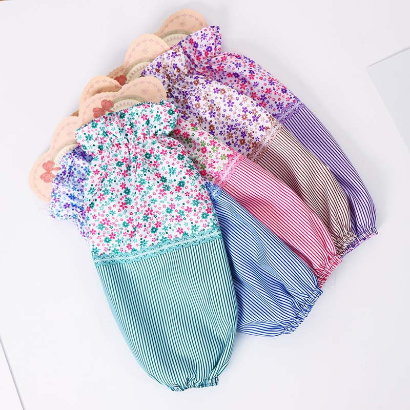 Juhusliku värvi triibulised lillelised varrukad Köögitarbed majapidamistöödeks Käte varrukas 1 paar saastumisvastast õlikindel polüester