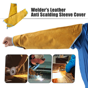 1 Pair Professional Welder Sleeve Welder Δέρμα αγελάδας ραμμένο Protect Welding Fireproof μανίκι θερμομόνωση