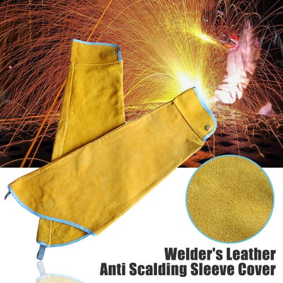 1 Pair Professional Welder Sleeve Welder Δέρμα αγελάδας ραμμένο Protect Welding Fireproof μανίκι θερμομόνωση