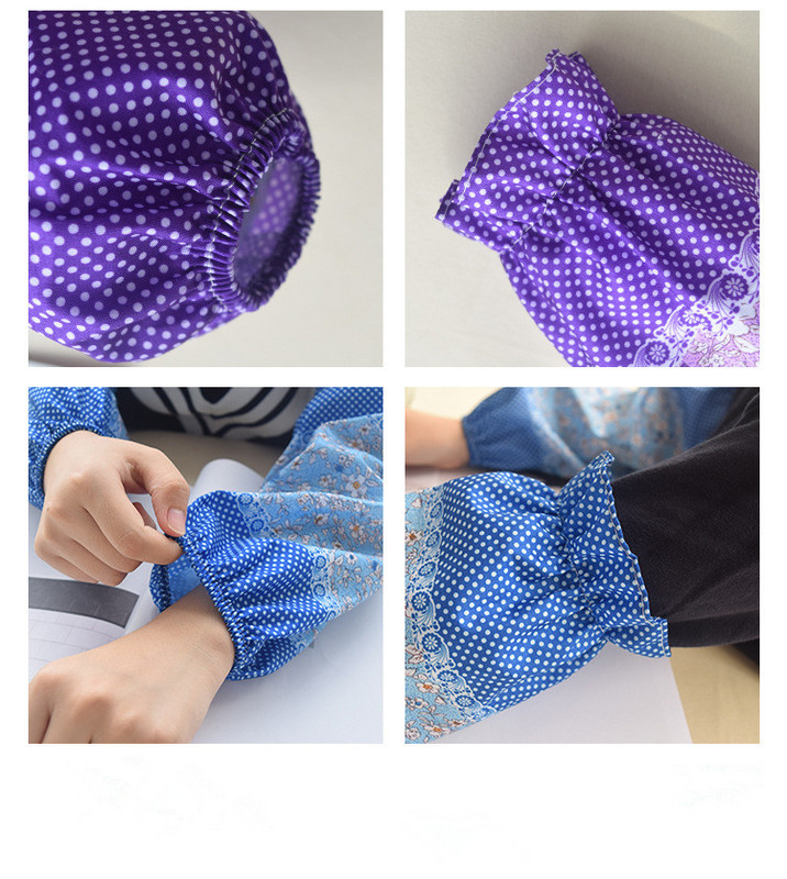 1 pereche de mâneci de bucătărie pentru gătit poliester îngroșați antifouling supramaneci impermeabile cu flori Accesorii pentru curățarea casei ND 014