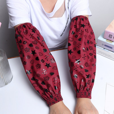 Veekindlad ja õlikindlad PU-nahast varrukad trükitud varrukatega Koduköök Pikad varrukad Lihtsad ja mugavad varrukad LC497