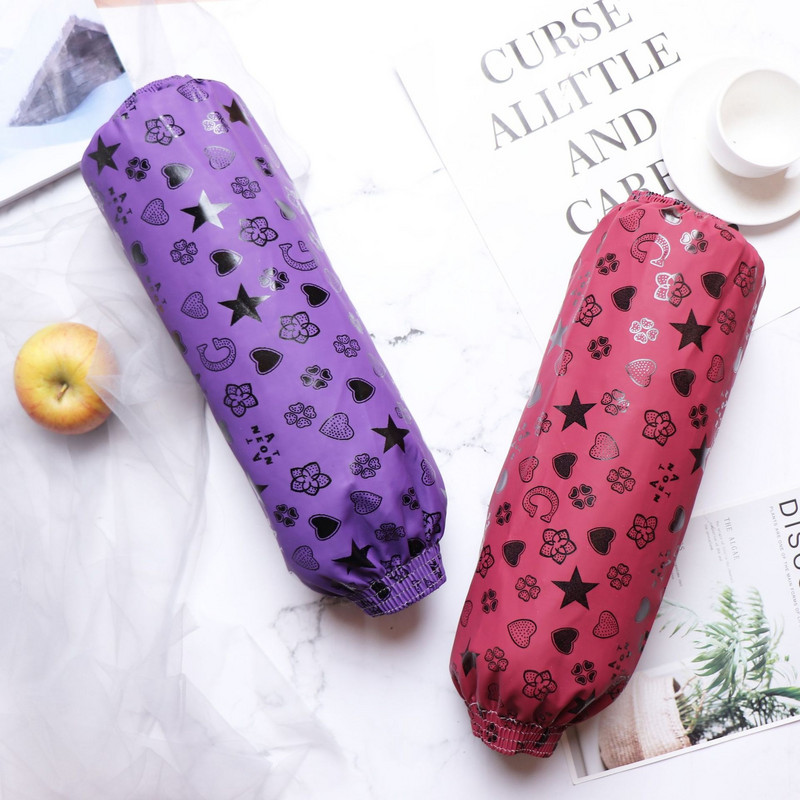 Veekindlad ja õlikindlad PU-nahast varrukad trükitud varrukatega Koduköök Pikad varrukad Lihtsad ja mugavad varrukad LC497