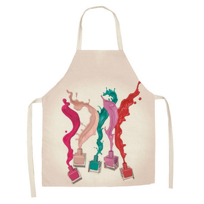 Lenjerie colorată lac de unghii Cosmetice cu teme imprimate șorțuri de bucătărie unisex pentru petrecere de cină șorț de curățat amuzant pentru gătit