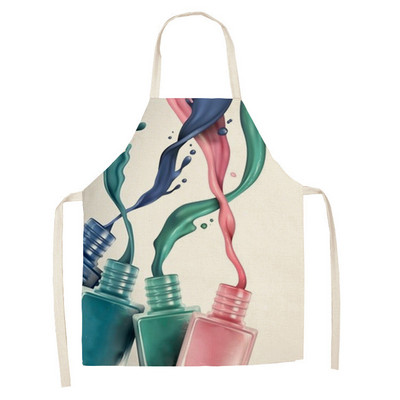 Lenjerie colorată lac de unghii Cosmetice cu teme imprimate șorțuri de bucătărie unisex pentru petrecere de cină șorț de curățat amuzant pentru gătit