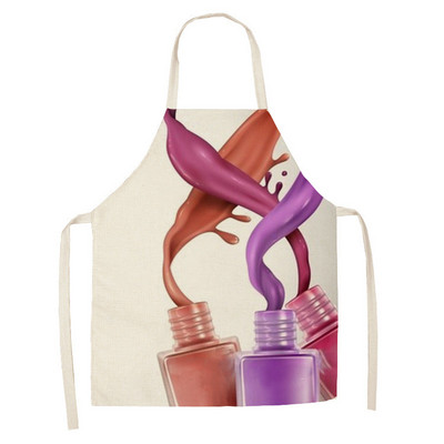 Lenjerie colorată lac de unghii Cosmetice cu teme imprimate șorțuri de bucătărie unisex pentru petrecere de cină șorț de curățat amuzant pentru gătit