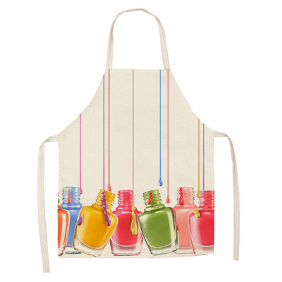 Lenjerie colorată lac de unghii Cosmetice cu teme imprimate șorțuri de bucătărie unisex pentru petrecere de cină șorț de curățat amuzant pentru gătit