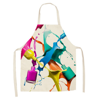 Lenjerie colorată lac de unghii Cosmetice cu teme imprimate șorțuri de bucătărie unisex pentru petrecere de cină șorț de curățat amuzant pentru gătit
