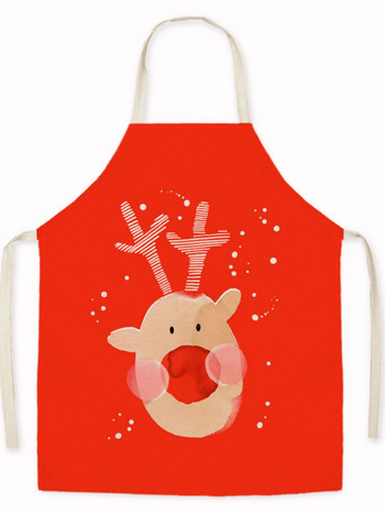 Καλά Χριστουγεννιάτικα μοτίβα λινό μαντηλάκι αμάνικη ποδιά μέσης για ενήλικες Παιδιά Σπίτι Φεστιβάλ Διακόσμηση Κουζίνας Ταμπλιέ μαγειρικής