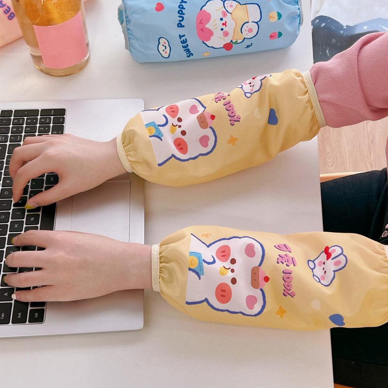 1 paar kasulikku kangast varrukad peen mustriga rasvakindlad köök eriti pikad varrukad Dekoratsioon lai rakendus