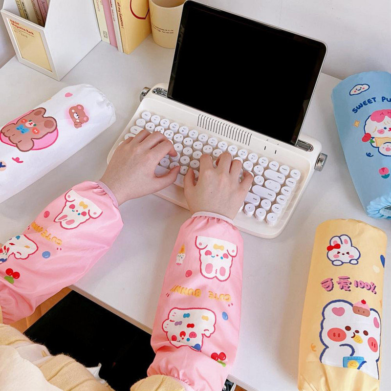 1 paar kasulikku kangast varrukad peen mustriga rasvakindlad köök eriti pikad varrukad Dekoratsioon lai rakendus