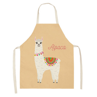Alpaca llama Cactus Printed Βαμβακερές λινές Αμάνικοι Ποδιές Κουζίνας Γυναικείες Pinafore Home Cooking Baking Waist Bib 53*65cm 46263