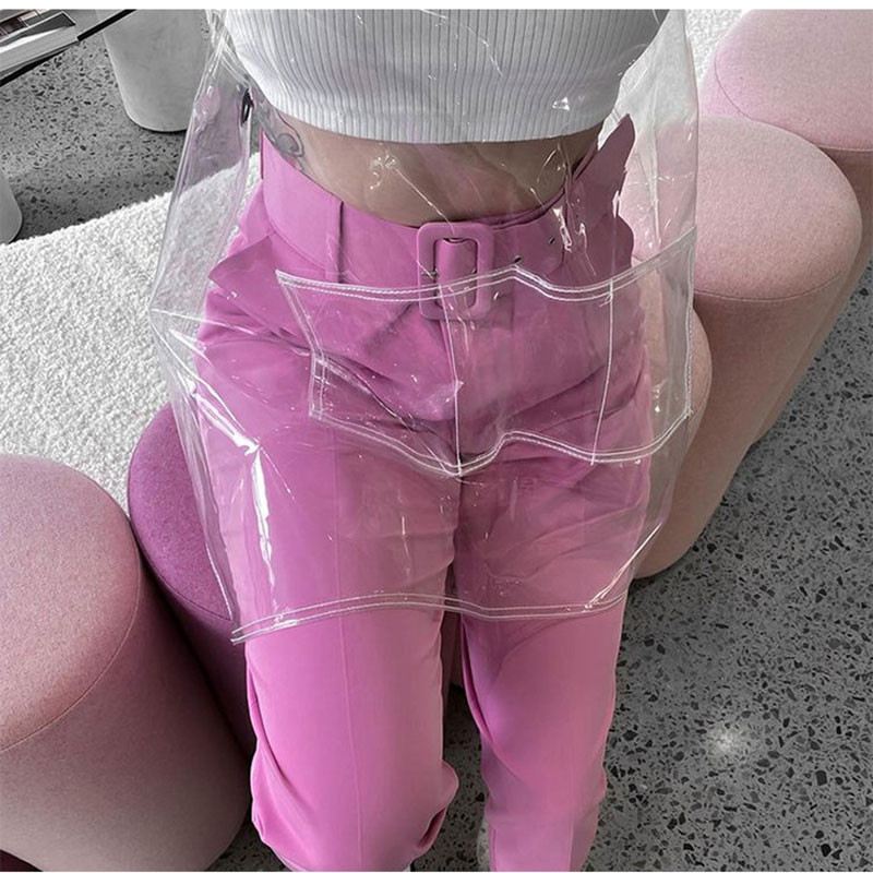 Moodne läbipaistev tööpõll veekindel taskuga Trendikas juuksuri juukseküünestilist Köögitarvikud naistele Meeste vormiriietus