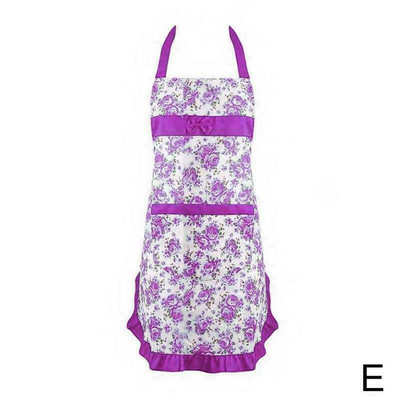 Moteris, gėlių raštas, prijuostė suaugusiems Seilinukai namuose Maisto gaminimas Kepimas Kavinė Valymas Rankovės Prijuostės Virtuvės aksesuarai