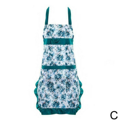 Moteris, gėlių raštas, prijuostė suaugusiems Seilinukai namuose Maisto gaminimas Kepimas Kavinė Valymas Rankovės Prijuostės Virtuvės aksesuarai