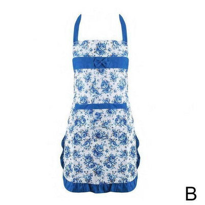 Moteris, gėlių raštas, prijuostė suaugusiems Seilinukai namuose Maisto gaminimas Kepimas Kavinė Valymas Rankovės Prijuostės Virtuvės aksesuarai
